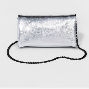 Foldover Clutch with Removable Crossbody Chain